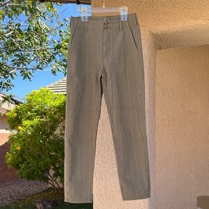 American Eagle green striped tapered pants size 0